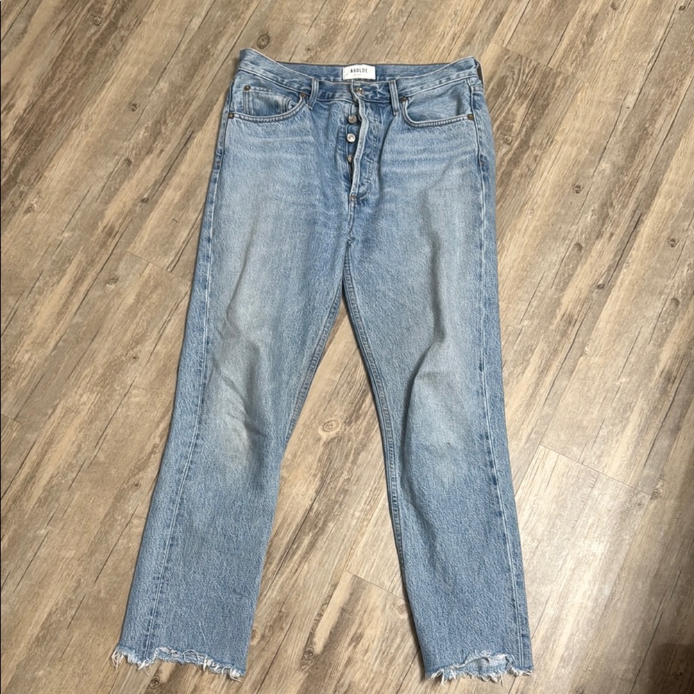 Re/Done Blue Straight Leg Jeans Traditional Cotton Denim
